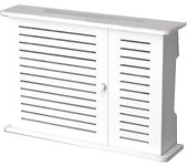 Enrutador wifi inalámbrico Cajas de almacenamiento Caja de madera Cable Power Plus Soporte de cable Enchufe para colgar en la pared Tablero-K Blanco