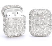 Funda de diamantes de imitación compatible con Apple Airpods 1 y 2, funda de diamante de lujo