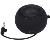 Mini altavoz portátil recargable altavoz de viaje con entrada auxiliar con auriculares con cable de 3,5 mm negro