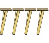 Phwj Juego de 4 patas de muebles inclinados de metal, patas de mesa, patas de gabinete, patas de muebles - color dorado - 12cm de altura - Para sof...