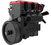 -L200AC Motor 4 tiempos refrigerado por aire 7cc 4000-16500rpm en línea 2 cilindros Nitro Combu interno Rojo y negro