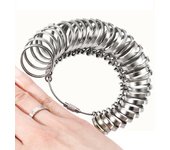 Calibre de anillo INF 33 tamaños Acero inoxidable Plata