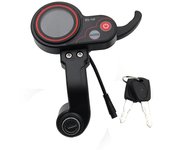ZQ-100 Medidor de kilometraje con velocidad clave ajustable Medidor de scooter eléctrico Pantalla de 6 pines para Sc eléctrico Negro