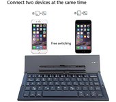 Teclado plegable Teclado Bluetooth inalámbrico plegable con tamaño de bolsillo portátil para iPhone, iPad, tableta, computadoras portátiles y teléf...