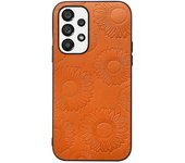 Para Samsung Galaxy A13 4G Phone Case Elegante patrón de girasol impreso Coated Phone Case Shell Naranja Style G Samsung Galaxy A13 4G