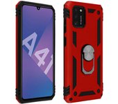 Avizar Tapa trasera Galaxy A41 Antichoque Bimaterial Anillo de soporte Rojo