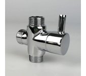 Válvula desviadora, macho G1/2; Grifo de latón T Adaptador de baño Cromo Ducha Grifo Accesorios Desviador de agua Válvula de llenado de 3 vías Macho