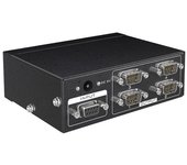 MT-RS104 Divisor RS232 serie activa 1 a 4 Divisor de conmutador bidireccional RS232 4 a 1 con alimentación negro