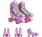 Patines de rodillo Byox unicornio, ruedas de PU iluminadas, rodamientos ABEC-5, varios tamaños Gr. 31-34