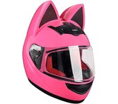 Casco de oreja de gato de motocicleta para mujeres Motocicleta de cara completa Motocicleta de moto para hombres Casco de moto Punto transpirable C...