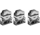 3 piezas de 12 mm Label Maker Cinta de etiquetado Cinta de etiqueta negra sobre blanca para impresora Epson / KingJim Blanco negro