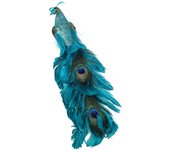 19.7in Adornos Navideños de Pavo Real Pájaro Brillante Clip Adorno de Navidad Pavo Real Turquesa, Decoraciones Navideñas de Pavo Real, 1 Paquete