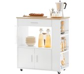 SoBuy Gabinete de microondas de carro de servicio, FKW113-WN Blanco
