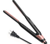 Exsha Plancha pequeña para cabello corto, lápiz ajustable temperatura plancha plancha fast heat up, plancha alisadora de barba de doble voltaje con...