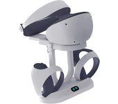 DUQI Base de carga del controlador Ps-vr2 y soporte de auriculares VR, estación de cargador 2 en 1 para 2 controladores Estante de visualización fr...