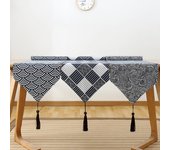 Estilo japonés de algodón Lino Mesa Corredor de té a cuadros Esterilla Zen Lino Retro Mantel de estilo japonés Plato Matel Mantel Ukiyo-e. hailang ...