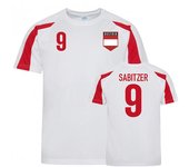UKSoccerShop Maillot de entrenamiento deportivo de Austria (Sabitzer 9) Blanco-rojo SB (5-6 Years)