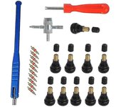 1set para neumáticos de coche Juego azul Tubeless Tire Valve Installation Tool 23 Piece Valve Puller Valve Core Wrench