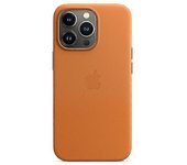 Funda de cuero para teléfono para Iphone 13 Pro Funda de cuero con Magsafe Marrón dorado