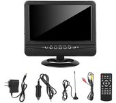 Portátil 9 pulgadas coche analógico reproductor de televisión lcd pantalla a color radio mini digital amplio ángulo de visión vídeo p