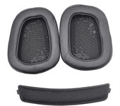 Almohadillas para los oídos + diadema para auriculares Logitech G633 G933 Orejeras de espuma de repuesto Accesorio de almohadilla para los oídos negro