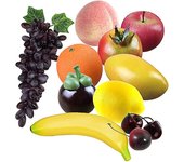 Juego de plástico decorativo de frutas de 10 piezas, fruta artificial realista para decoración Wuqx