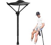 Taburete portátil Asiento ajustable Asiento retráctil Silla de pesca al aire libre con 3 Gear-i-i_p Negro