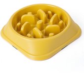 Wwtt Pet Bowl Slow Food Bowl Feeder Anti Choking Slow Food Bowl Color Práctico Dog Bowl amarillo