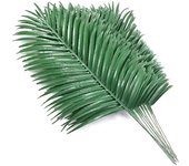 12pcs Hojas de palma artificiales Plantas Falsas hojas de palma Hojas de palma tropical Vegetación para hojas Hawai verde