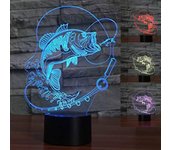 Heytea Luz nocturna 3D Pesca Pez Lámpara de luz nocturna Ilusión Luz nocturna 7 Cambio de color Interruptor táctil Mesa Escritorio Decoración Lámpa...