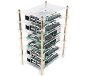 6 capas de placa de hueso de acrílico pila caja clara caja recinto para Raspberry Pi 4b / 3b + / 3b / 2b / b + (sin