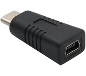 Adaptador Mini USB Hembra a Tipo C Macho Convertidor de Teléfono Portátil Anticorrosión