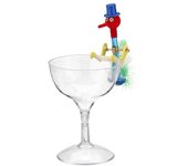 GreenZech Novedad Dippy pájaro bebedor con vidrio de plástico