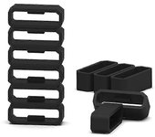 10pcs Reemplazo de silicona Anillos seguros Correa de reloj Sujetadores Band Keepers Lazos de correa Compatibles con el reloj Garmin Negro 22mm