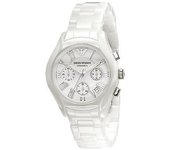 Emporio Armani Ar1404 Reloj de Mujer Cerámica Blanca Redonda Esfera Blanca Blanco One Size