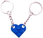 Lego Complete Red Heart Set Piece Keychain Pareja Matching Lindo regalo de aniversario Azul marino