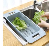 T1 Colador plegable Colador extensible de cocina Alimentos Frutas Verduras Fideos Pasta Cesta de drenaje Escurridor portátil para ahorrar espacio s...