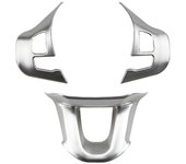 POTATO 3pcs cubierta del volante del coche para Peugeot 2008 208 308 Matte Silverwanan