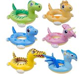 Anillos de piscina de dinosaurios para niños Flotadores de piscina con un zizi Sound Juguetes inflables para la piscina Tiranosaurio Verde