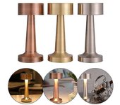 Lámpara de mesa LED recargable Sensor táctil Luz de escritorio Dormitorio Restaurante Bar Dcor Bronce Dumbbell