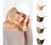 Sombrero de béisbol con pelos 14 pulgadas recta corta Bob peinado ajustable peluca peluca postizo adjunto para mujer chica ceniza rubia mezcla rubi...