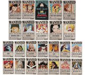 HEYTEA One Piece Wanted Póster 28.5cm19.5cm, Nueva Edición, Zorro, Luffy, 1.5 mil millones, Set de 24 - -