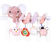 Darmowade Lindo elefante espiral peluches juguetes cochecito bebé cuna cuna adorno colgantes cochecito y juguete de actividad de viaje Rosa