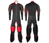 SkyexSuits Traje de formación de paracaidismo, traje rw, traje de agarre, traje de vuelo, mono de mosca libre-0033 Rojo y negro M / women