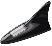 Unbrand Antena universal de aleta de tiburón de coche ligero LED con señal de radio automática de energía solar Negro