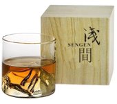 Grandes montañas 3D Whisky japonés Vidrio anticuado Rock Madera Caja de regalo Vodka Vino Caja de madera de 1 pieza 200ml