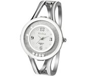 Trumsen Reloj de las mujeres relojes de moda Pulsera de acero inoxidable para mujer Brazalete reloj de diamantes de imitación Blanco