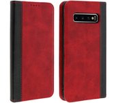 Avizar Galaxy S10 Plus Folio Estuche Tarjeta de Almacenamiento Soporte de Video Rojo