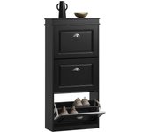 SoBuy 3 cajones Gabinete de zapatos Zapatero Zapatero Almacenamiento Armario Unidad organizadora, FSR94-SCH Negro
