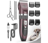 Oneisall Quiet Dog Clipper Professional Clipper Dog Cat Pet Hair Clipper Electric Dog Trimmer Cortador de pelo inalámbrico (rosa)